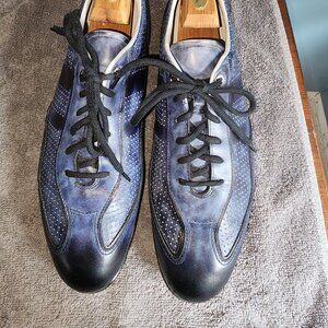 Santoni  Blue Leather  Shoes